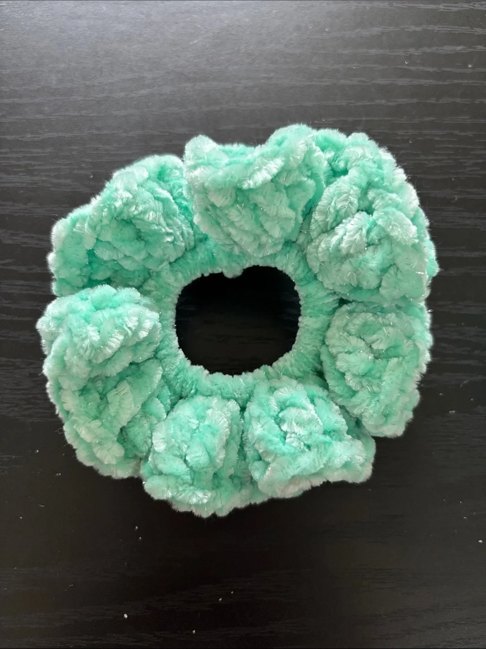 Handmade Sparkly Crochet Velvet Scrunchie